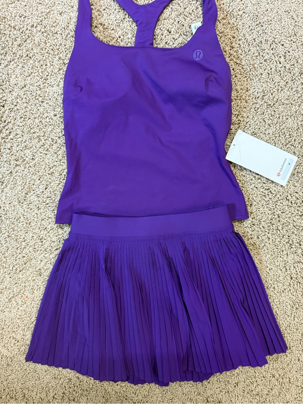 lululemon College Purple Tank top and skirt -4